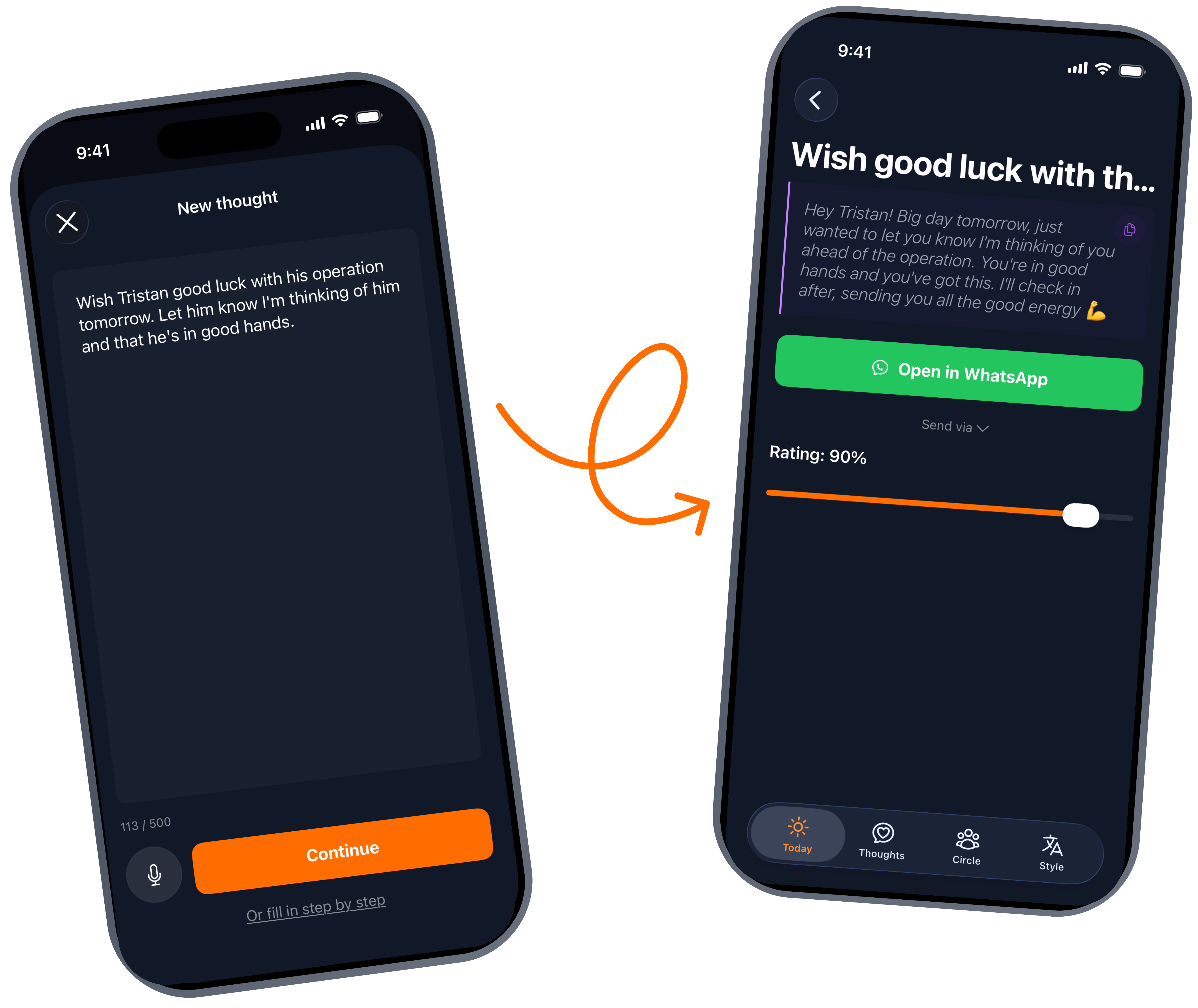 Generated message screenshot