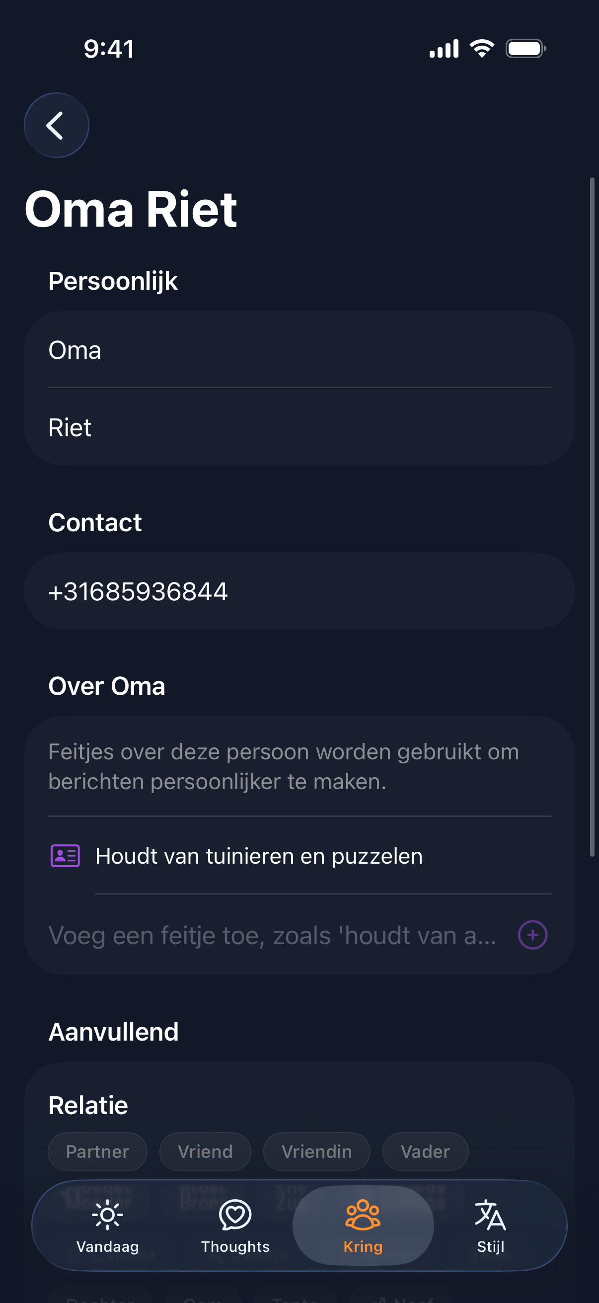 Persoonlijk per contact