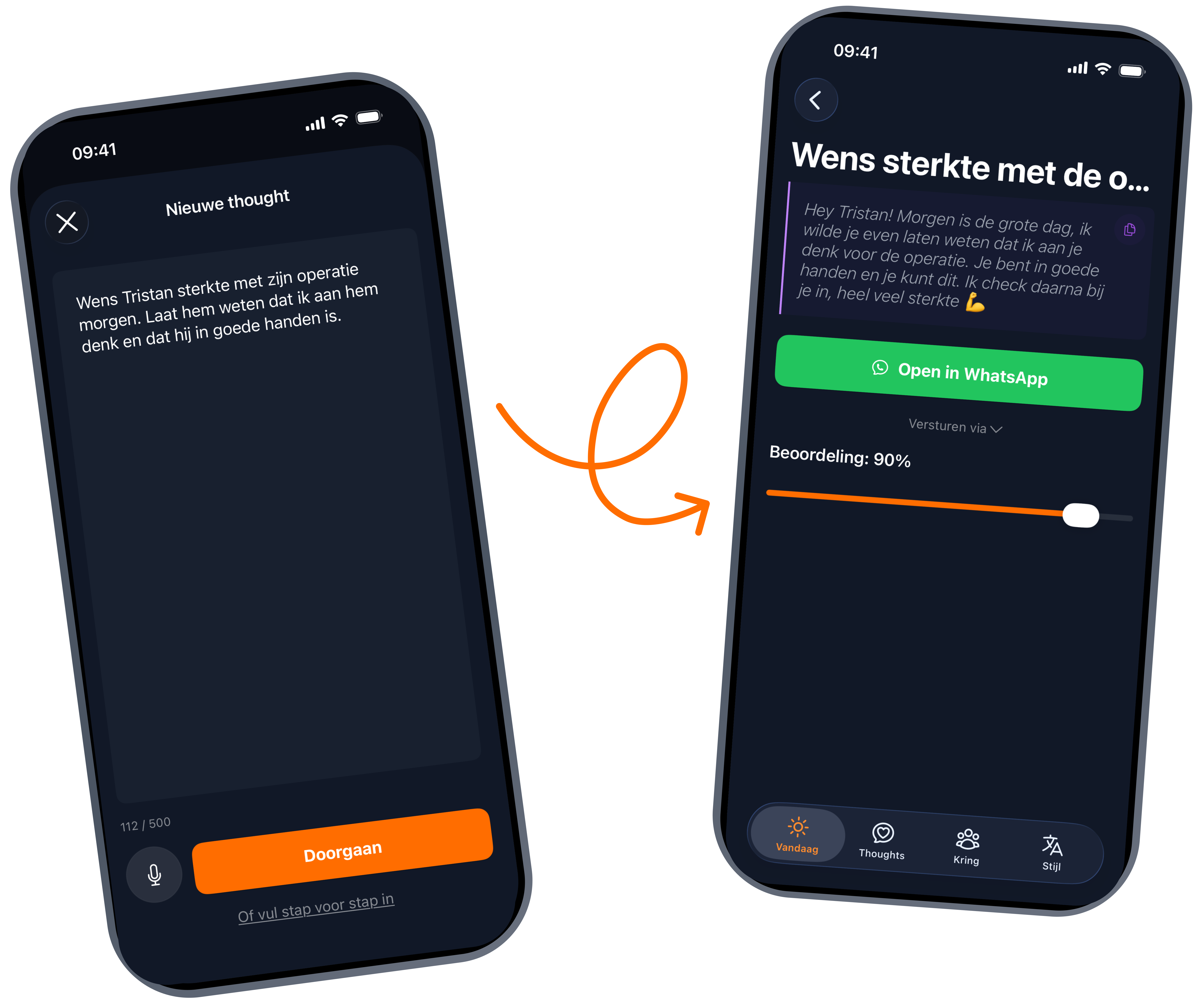 Gegenereerd bericht screenshot